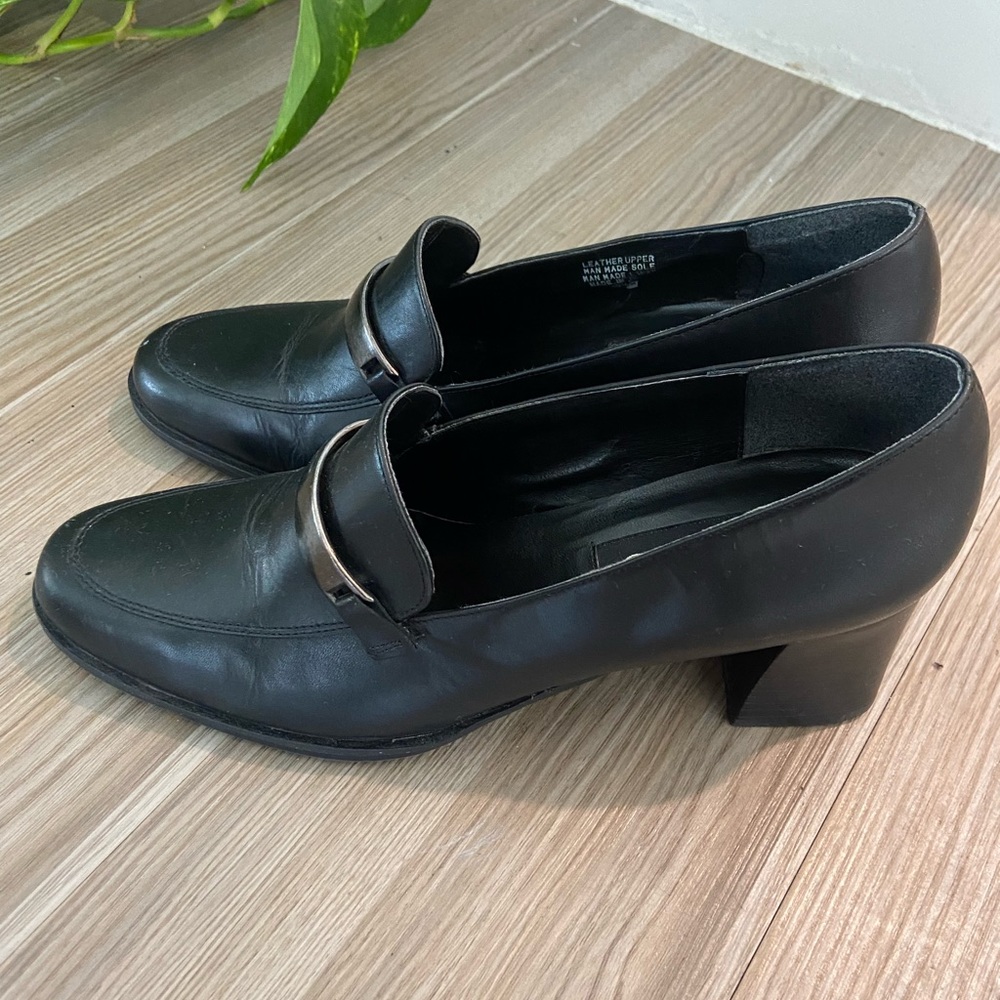 Calico Mary Jane heel loafers